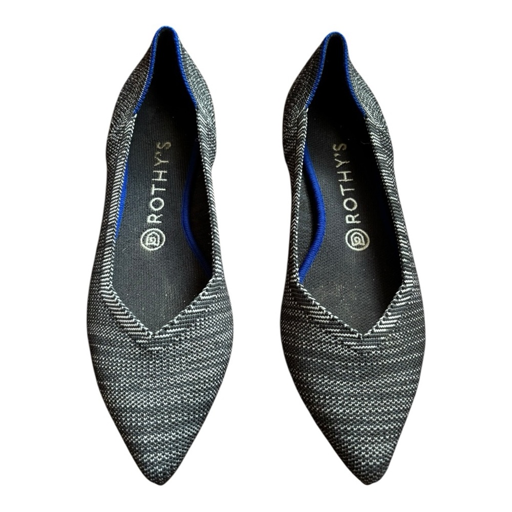 Rothy's Granite Black Flats Sleek Modern Loafers Women’s Size 9 - Picture 2 of 12